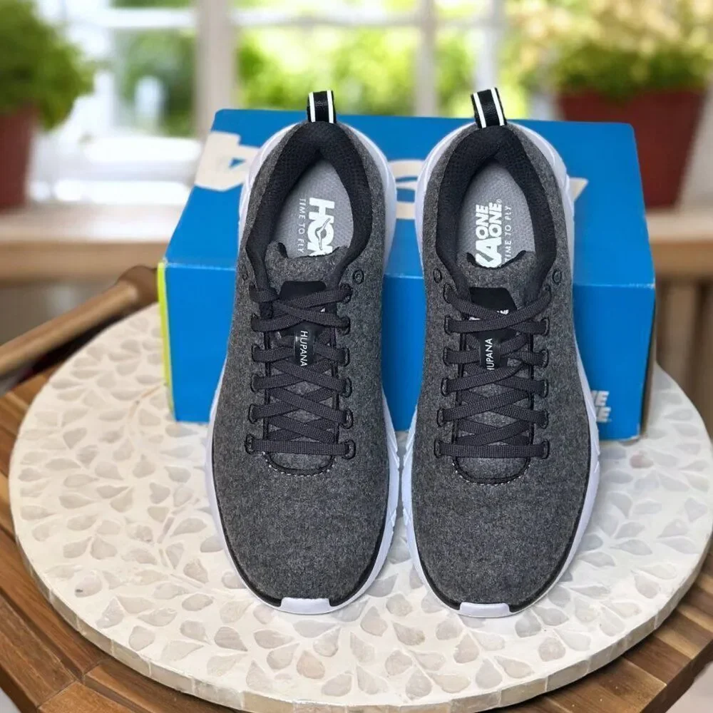 Hoka One One W Hupana Supportive Wool Gray Running Sneakers US 6 / EU 37.5 NIB